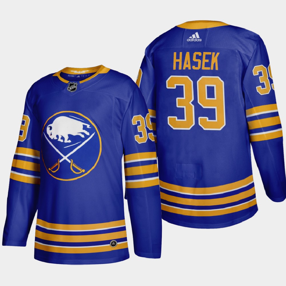 Buffalo Sabres 39 Dominik Hasek Men Adidas 2020 Home Authentic Player Stitched NHL Jersey Royal Blue
